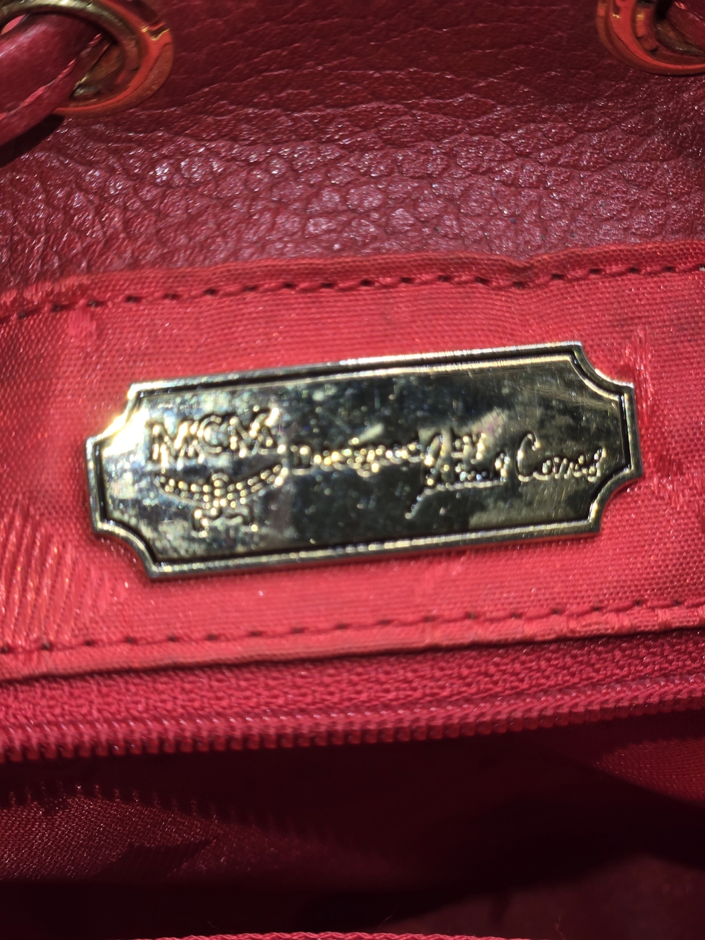 Authentic MCM Red Leather Mini Backpack - Picture 10 of 12